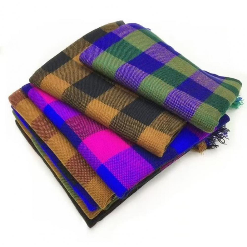 Wool Scarf Men - Szalik kwadratowy z wełny z frędzlami,