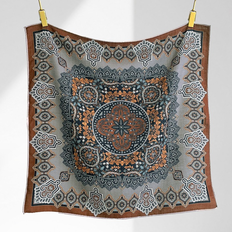 Shawl Wrap Winter - Central Compass Perski Kwadratowy Szal z