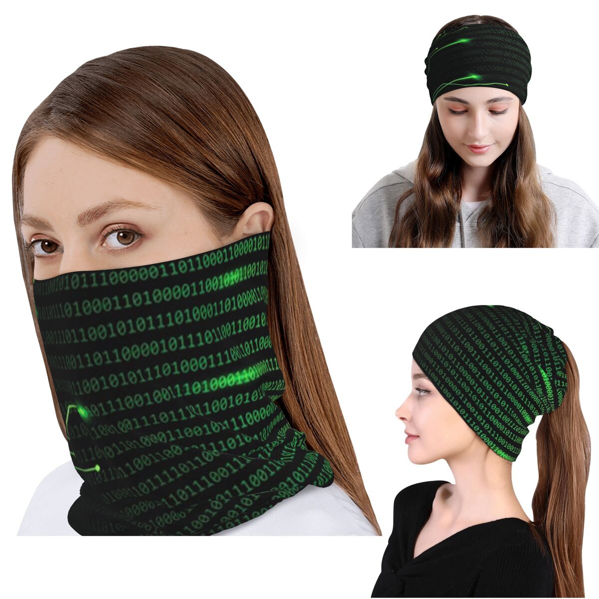 Knit Beanie Hat Warm - Kod Binarny Wewnątrz Koc Narzuta Lekka