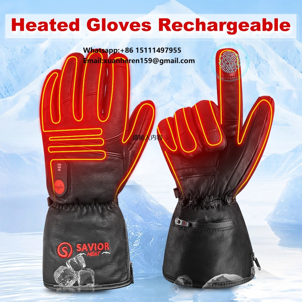 Touch Screen Gloves - Podgrzewane skórzane rękawice męskie damskie zimowe