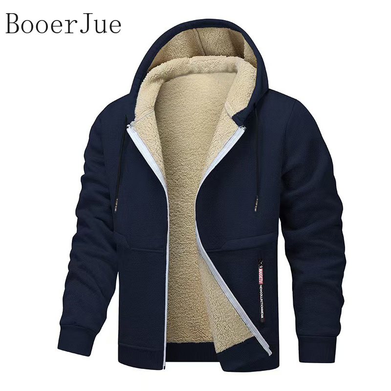 Sherpa Hoodie Fleece - Gruba kurtka z kapturem i zamkiem
