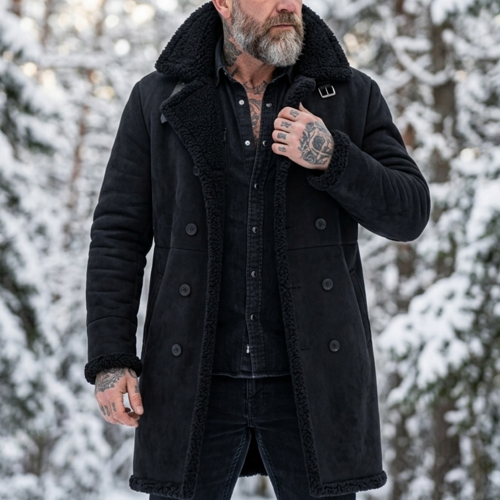 Down Jacket Packable - Męska kurtka zimowa z imitacji zamszu,