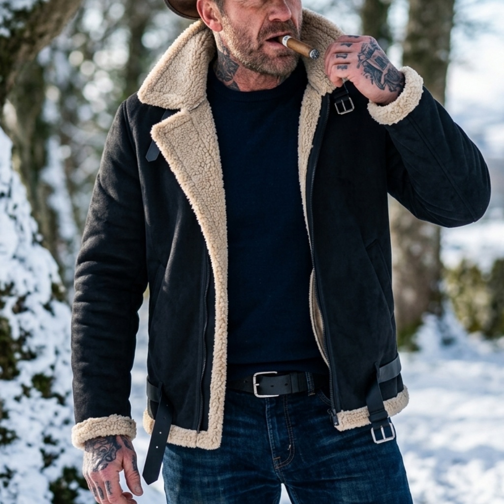 Down Jacket Packable - Męska zimowa kurtka z imitacji zamszu,