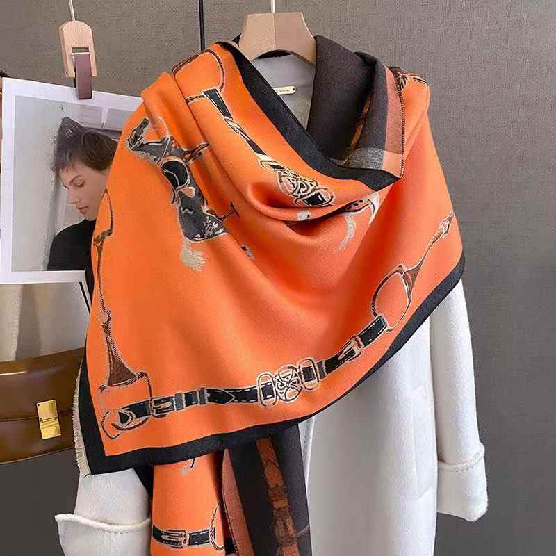 Shawl Wrap Winter - Szalik Retro Rider Horse Imitacja Kaszmiru