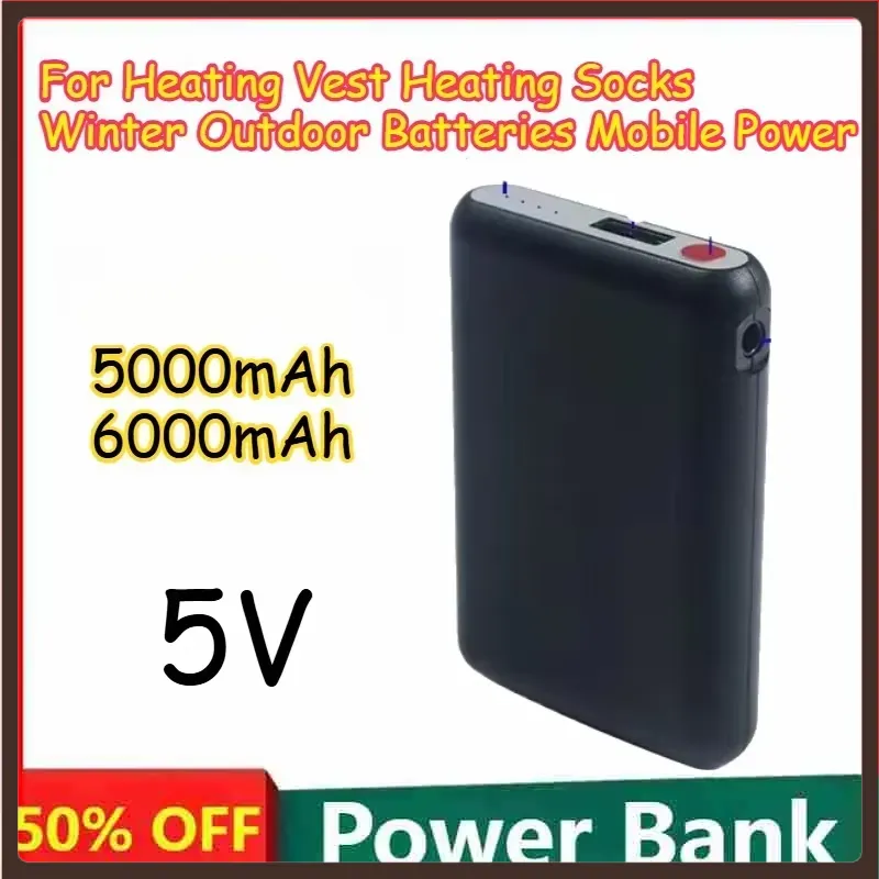 Heated Vest Battery - Akumulatory 5000mAh 6000mAh 5V do ładowania,