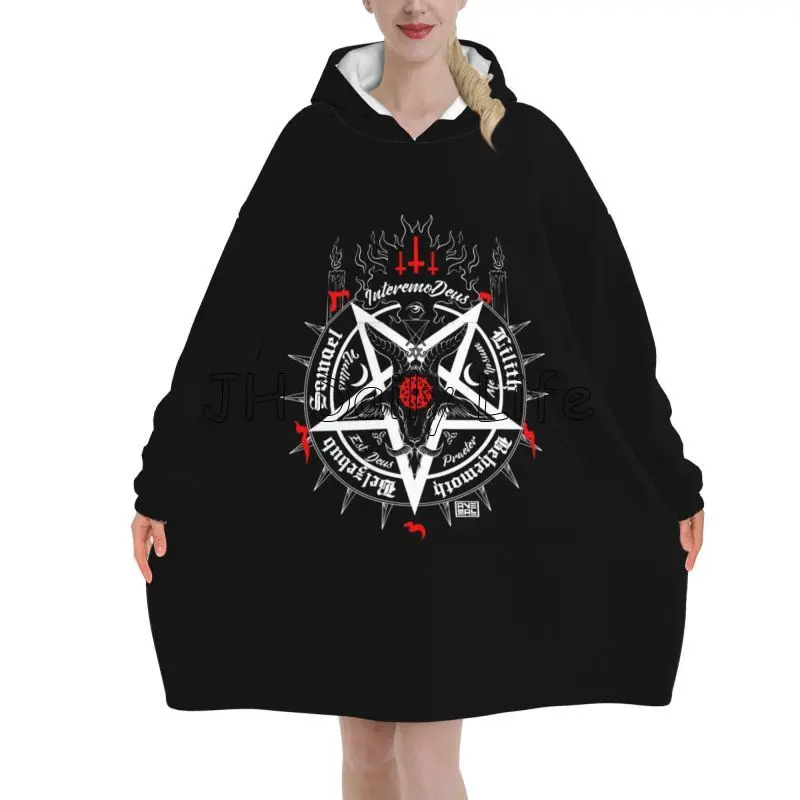 Czarny Szatański Czaszka Martw – Sherpa Hoodie Fleece recenzja i cena