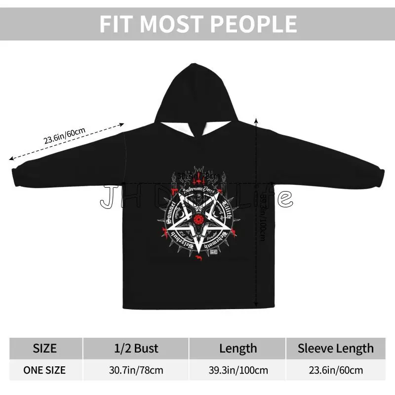 Czarny Szatański Czaszka Martw – Sherpa Hoodie Fleece recenzja i cena