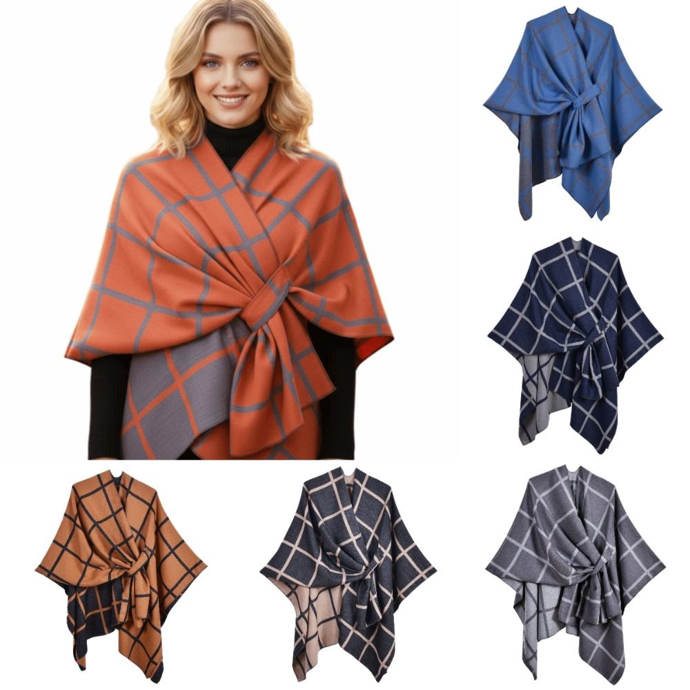 Ciepły płaszcz w kratę, szal p – Shawl Wrap Winter recenzja i cena