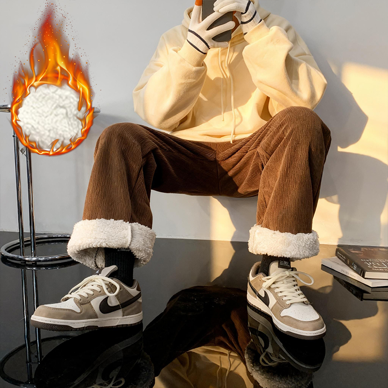 Grube męskie spodnie z polaru  – Corduroy Pant Warm recenzja i cena