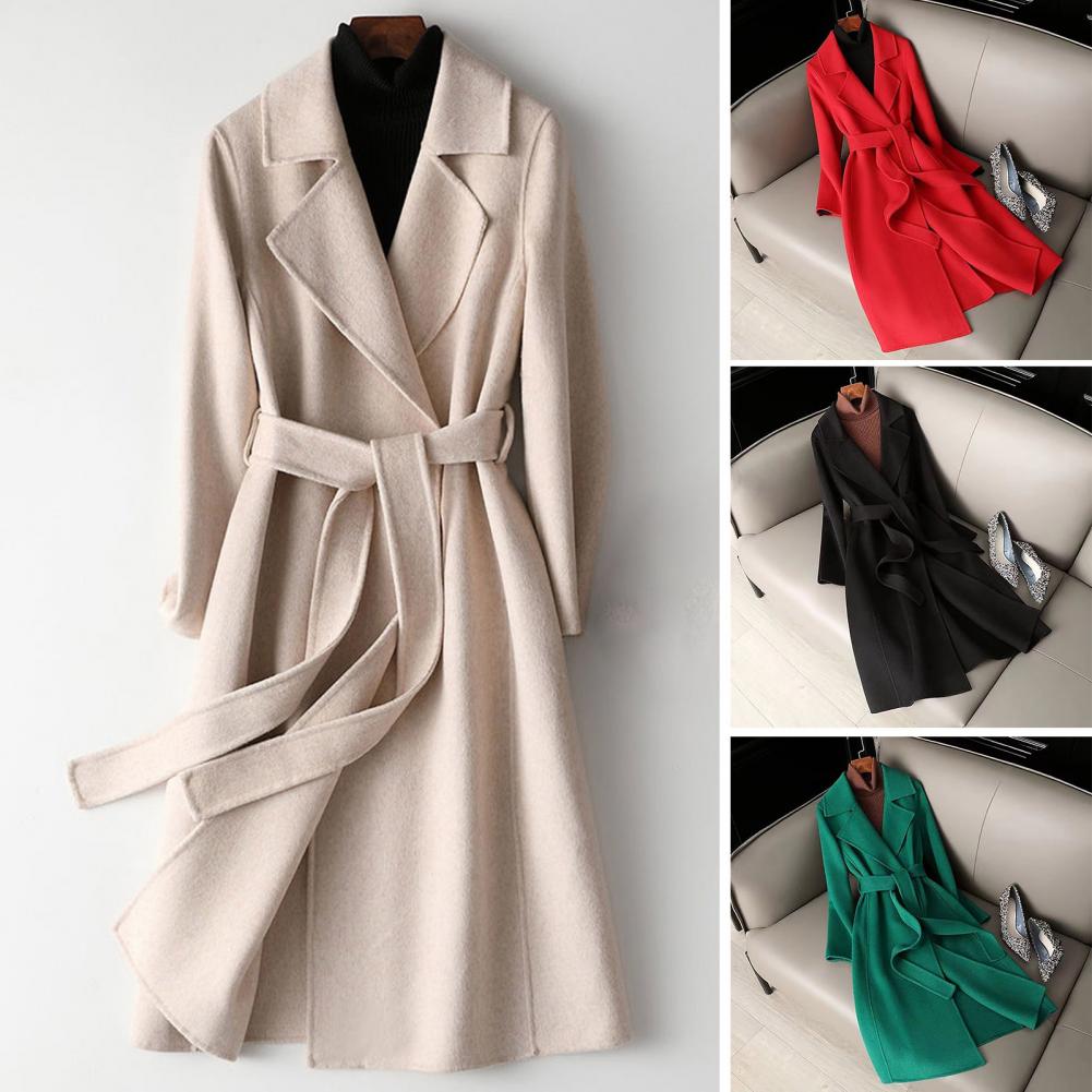 Damski płaszcz wełniany, długi – Wool Coat Peacoat recenzja i cena