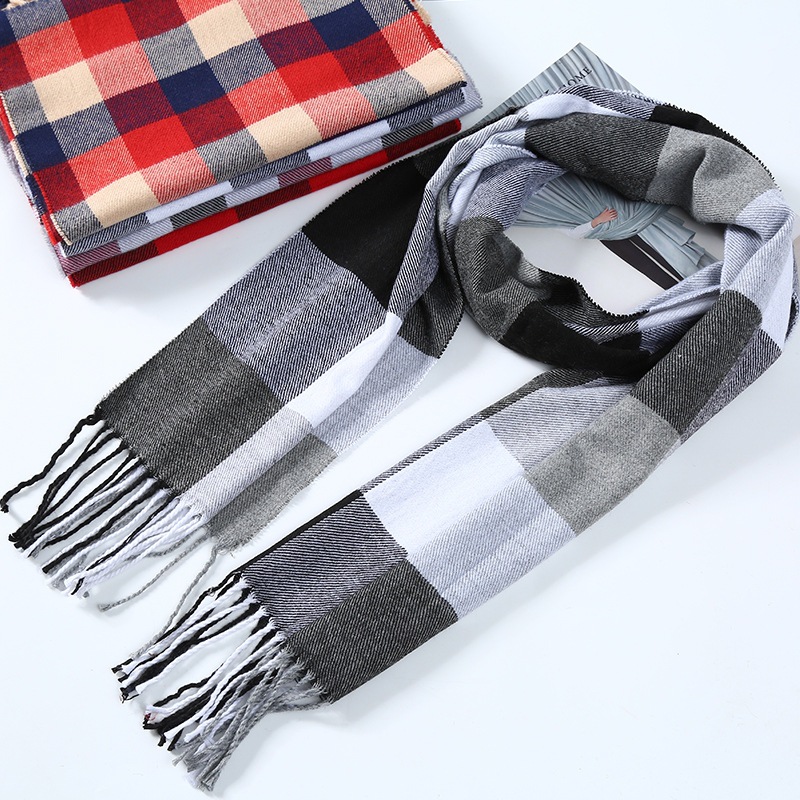 Zimowy szalik męski w kratę sz – Wool Scarf Men recenzja i cena