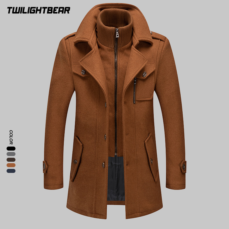 Męski zimowy płaszcz wełniany  – Wool Coat Peacoat recenzja i cena