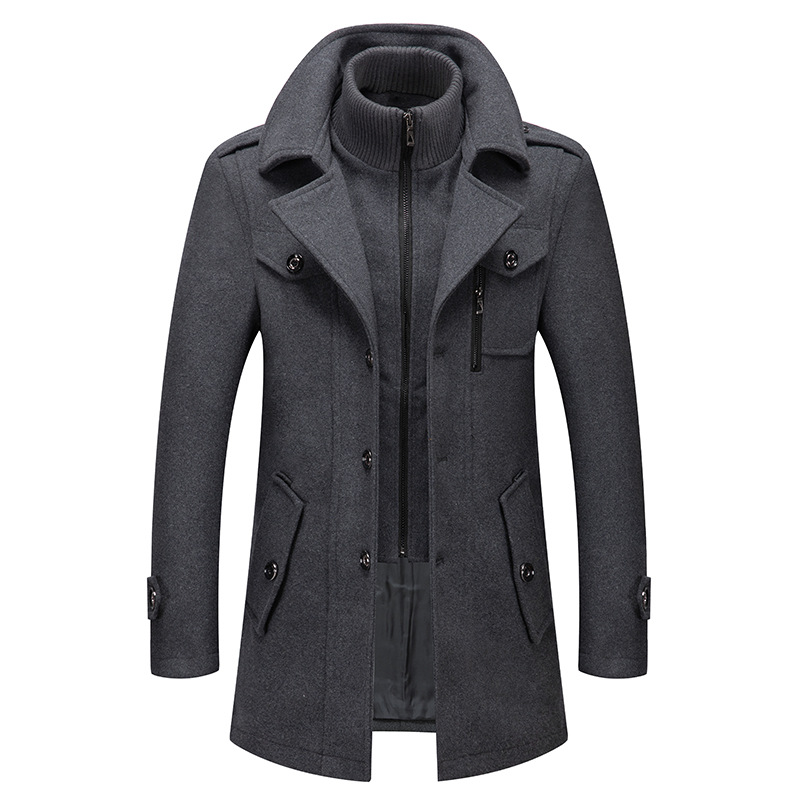 Męski zimowy płaszcz wełniany  – Wool Coat Peacoat recenzja i cena