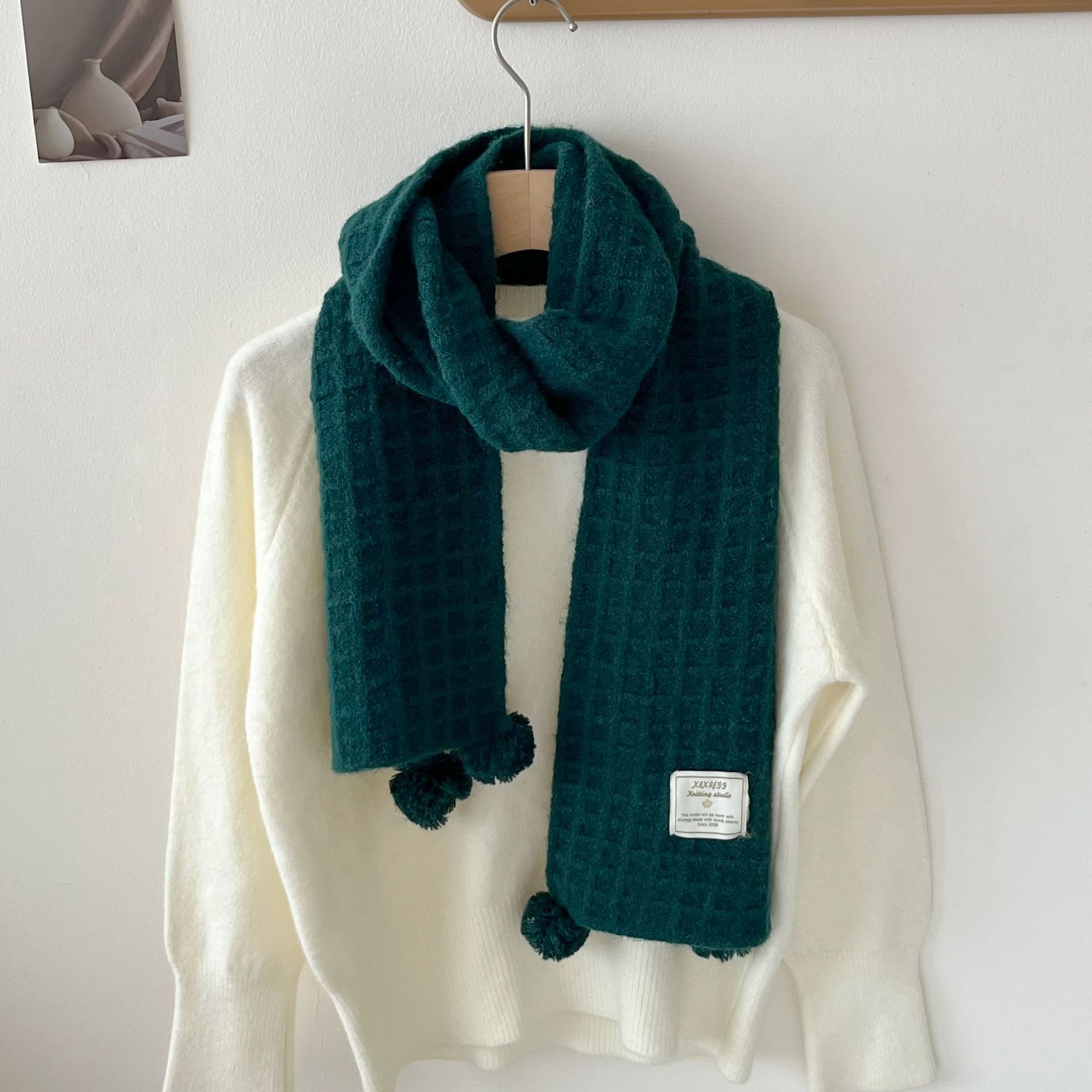 Zimowy szal z dzianiny wafelko – Wool Scarf Men recenzja i cena