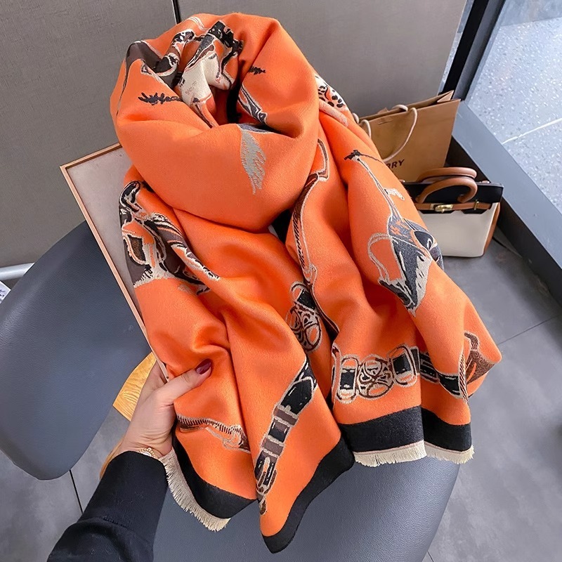 Szalik Retro Rider Horse Imita – Shawl Wrap Winter recenzja i cena