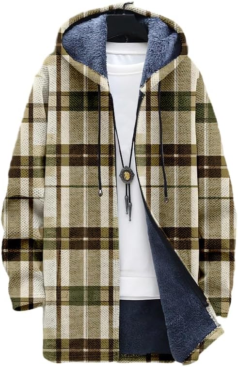 Męski kardigan w kratę, oversi – Sherpa Hoodie Fleece recenzja i cena